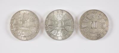 18 Silbermünzen ATS 50.- - Arte, antiquariato e gioielli