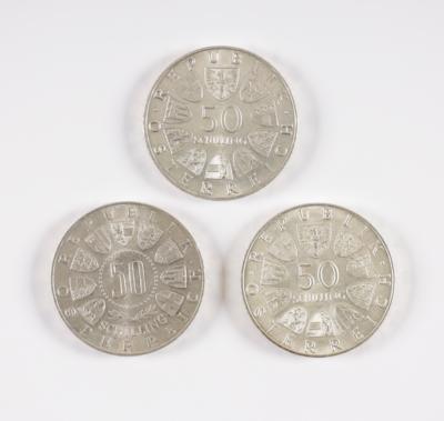 27 Silbermünzen ATS 50.- - Arte, antiquariato e gioielli