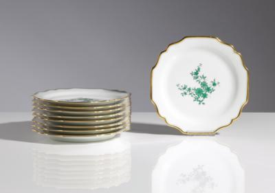 9 Dessertteller, Wiener Porzellanmanufaktur Augarten, 2. Hälfte 20. Jahrhundert - Kunst & Antiquitäten