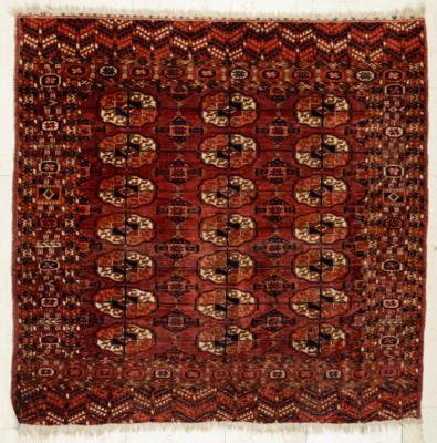 Antiker Tekke Teppich, ca. 123 x 128 cm, Turkmenistan, um 1900 - Umění, starožitnosti, šperky