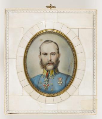 Bildnisminiatur von Kaiser Franz Joseph I. - Antiques, art and jewellery