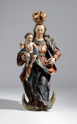 Große Madonna auf der Mondsichel mit segnendem Christuskind, Süddeutsch, 18. Jahrhundert - Antiques, art and jewellery