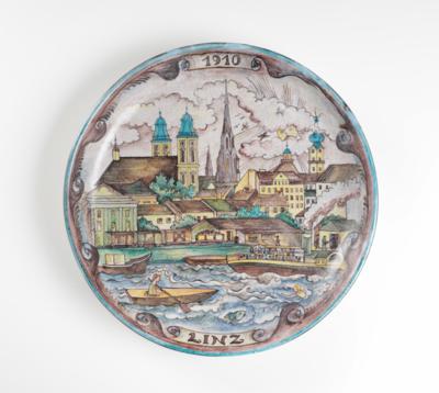 Großer Wandteller - Schale "Linz 1910", - Antiques, art and jewellery