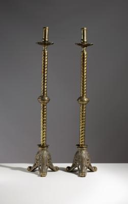 Paar hohe Altarleuchter, Ende des 19. Jahrhunderts - Arte, antiquariato e gioielli