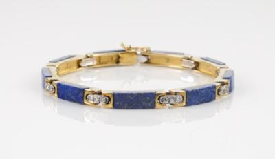 Diamant Lapislazuli Armkette, Diamanten zus. ca. 0,50 ct - Jewellery and watches