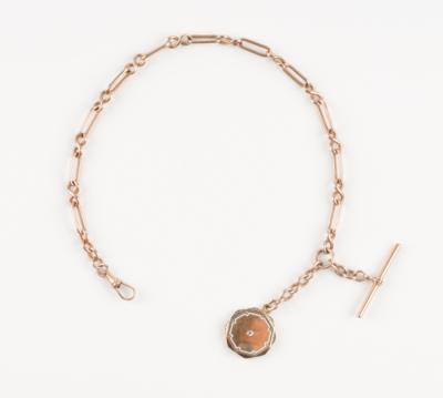 Uhrkette mit Altschliffbrillant Medaillonanhänger - Jewellery and watches