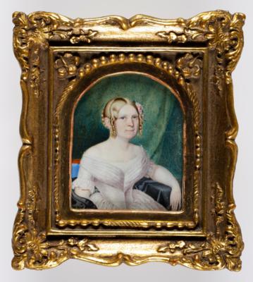 Biedermeier Portraiminiatur einer blonden Dame, um 1830 - Kunst & Antiquitäten