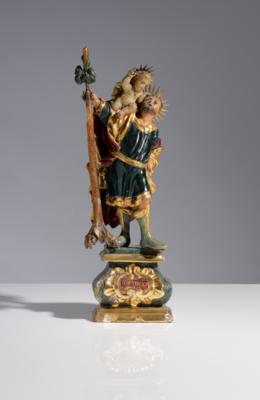 Hl. Christophorus mit Jesuskind, Alpenländisch, 18. Jahrhundert - Kunst & Antiquitäten
