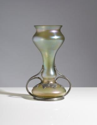 Jugendstil Vase mit Metallmontierung, Anfang 20. Jahrhundert - Umění, starožitnosti, nábytek a technika