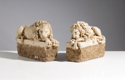 Paar ruhende Löwen, nach Antonio Canova (1757-1822) - Art, antiques, furniture and technology