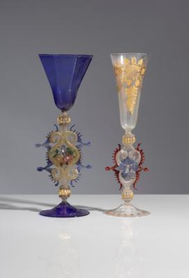 Zwei Murano Pokale, Italien, Mitte 20. Jahrhundert - Umění, starožitnosti, nábytek a technika