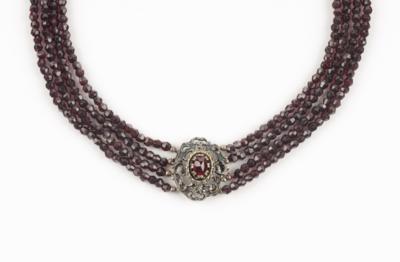 4-reihiges Granatcollier - Schmuck & Uhren