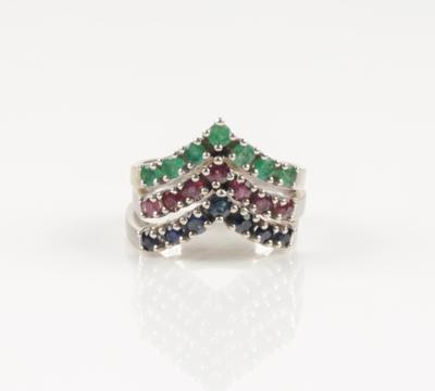 Saphir Rubin Smaragdringe - Jewellery and watches