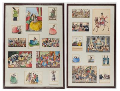 Konvolut von 23 Bildern aus dem höfischen Leben in Persien, 19. Jahrhundert - Dipinti