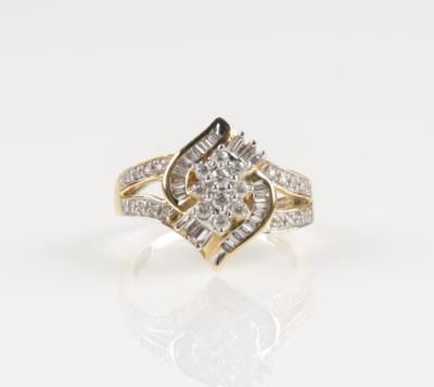 Brillant Diamantring, zus. ca. 0,75 ct - Klenoty a Hodinky