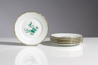 6 Dessertteller, Wiener Porzellanmanufaktur Augarten, 2. Hälfte 20. Jahrhundert - Umění, starožitnosti, šperky