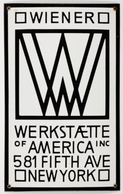 Firmenschild der Wiener Werkstätte of America Inc 581 Fifth Ave New York, spätere Ausführung - Umění, starožitnosti, šperky
