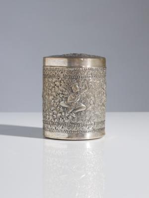 Silber Deckeldose, Burma - Kunst & Antiquitäten
