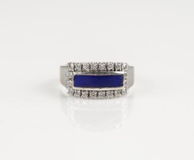 Brillant Lapislazuli Ring, Brillanten zus. ca. 0,50 ct - Gioielli e orologi