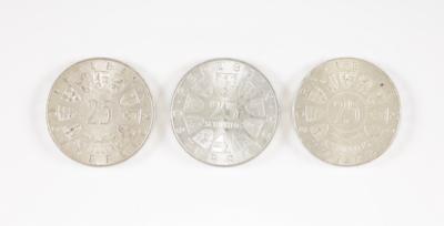 100 Stk. Silbermünzen ATS 25.- - Umění, starožitnosti, šperky