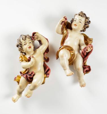 Paar Engel im Barockstil, Südtirol, Anfang 21. Jahrhundert - Arte, antiquariato e gioielli