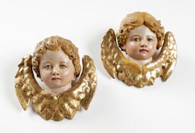 Paar geflügelte Engelsköpfe, 19. Jahrhundert - Antiques, art and jewellery