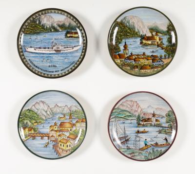 Vier Wandteller - Schalen, Pesendorfer Keramik, Gmunden, Ende 20. Jahrhundert - Antiques, art and jewellery