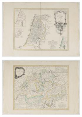 Zwei Landkarten: "La Palestine, les Tribus et Jerusalem"  &  "La Suisse", Venedig, 18. Jahrhundert - Antiques, art and jewellery