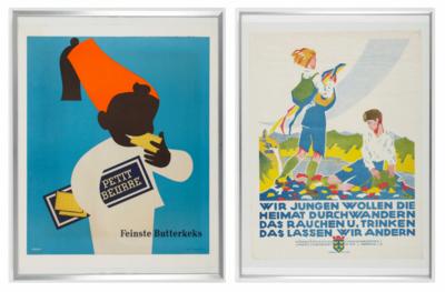 Zwei Reklameplakate, Mitte 20. Jahrhundert - Dipinti