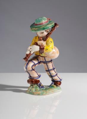 Dudelsackspieler, Linzer Keramik, Mitte 20. Jahrhundert - Kunst & Antiquitäten