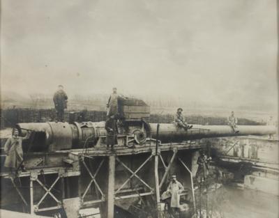 Fotografie: Französische Kanone im 1. Weltkrieg, um 1916 - Kunst & Antiquitäten