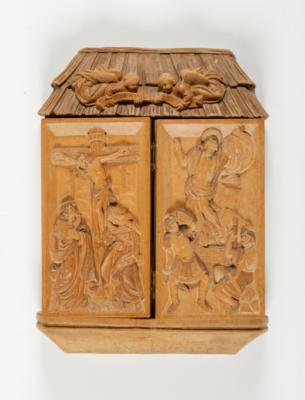 Klappaltar mit Darstellungen aus dem neuen Testament - Weihnachtskrippe, Südtirol, 20. Jahrhundert - Arte e antiquariato