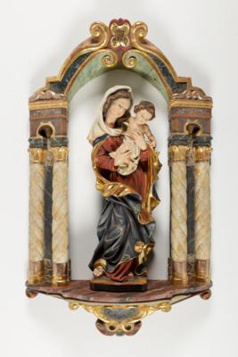 Madonna mit Christuskind in Wandnische im Barockstil, 20. Jahrhundert - Arte e antiquariato