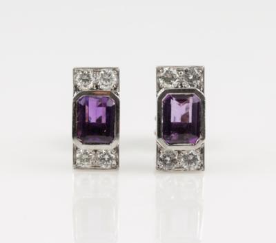 Brillant Amethyst Ohrstecker- Schrauben - Jewellery & watches