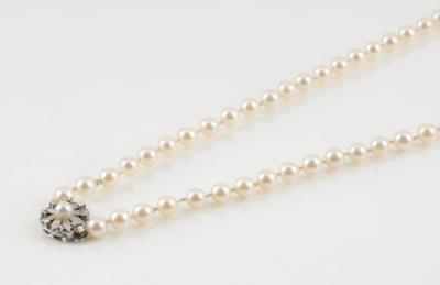 Extra lange Diamant Kulturperlen Halskette - Schmuck & Uhren