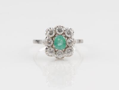 Brillant Smaragd Ring zus. ca. 0,95 ct - Jewellery & watches