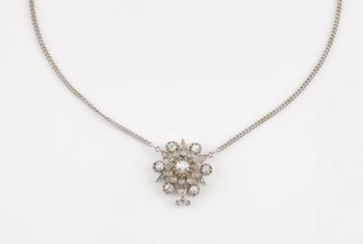 Altschliffbrillant Diamantrautencollier zus. ca. 1,30 ct - Schmuck & Uhren