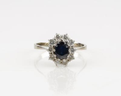 Brillant Saphirring, Brillanten zus.0,73 ct (grav.) - Gioielli & orologi