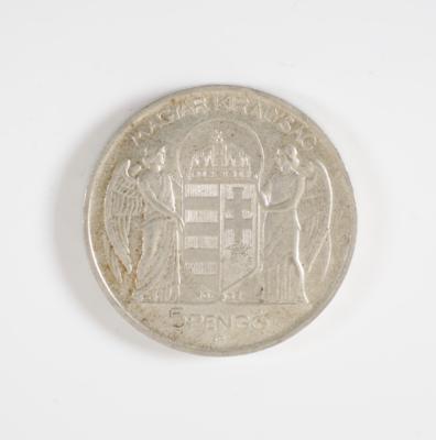 5 Silbermünzen ungarische Pengö - Arte e antiquariato