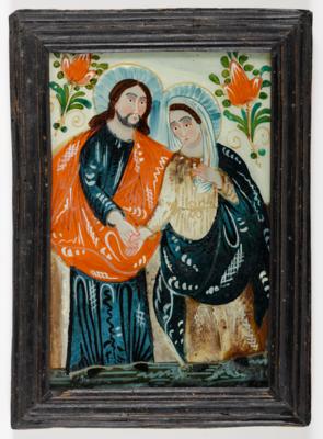 Hinterglasbild "Hll. Maria und Jospeh", Sandl, 19. Jahrhundert - Art & Antiques
