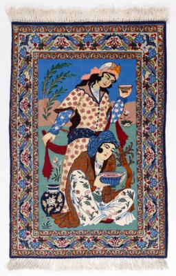 Isfahan Teppich, ca. 103 x 68 cm, Zentralpersien, Ende 20. Jahrhundert - Art & Antiques