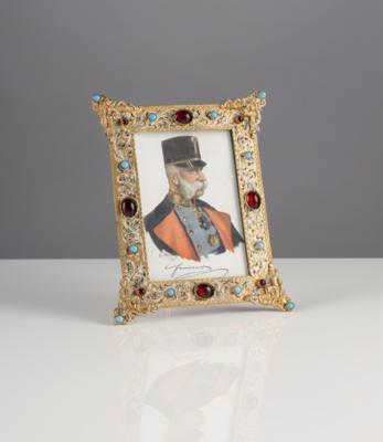 Tischstellrahmen mit Portrait Kaiser Franz Joseph I., Anfang 20. Jahrhundert - Umění a starožitnosti