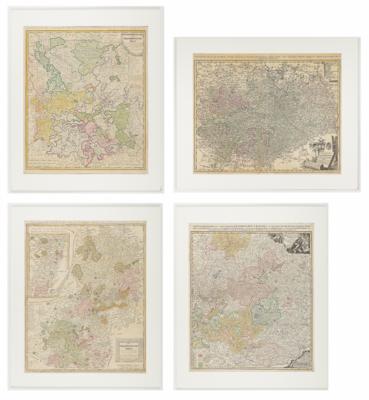 Vier Landkarten von deutschen Ländern, Johann Baptist Homann (1664-1724) Erben, Nürnberg, 18. Jahrhundert - Arte e antiquariato