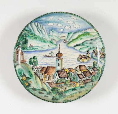 Wandteller - Schale "Gmunden am Traunsee", Gmunden, 2. Drittel 20. Jahrhundert - Umění a starožitnosti