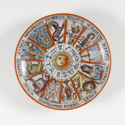 Wandteller - Schale "Tierkreiszeichen", - Art & Antiques