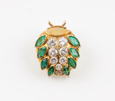 Smaragd-Brillant Brosche Käfer - Jewellery & watches