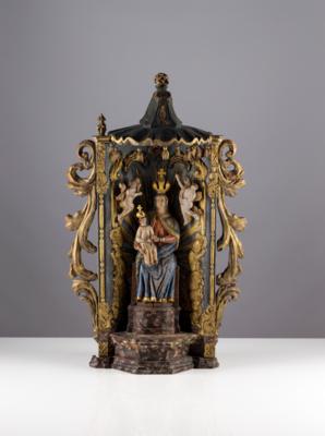 Eck-Hausaltar mit Madonna und Christuskind, Alpenländisch, 19. Jahrhundert - Arte e antiquariato