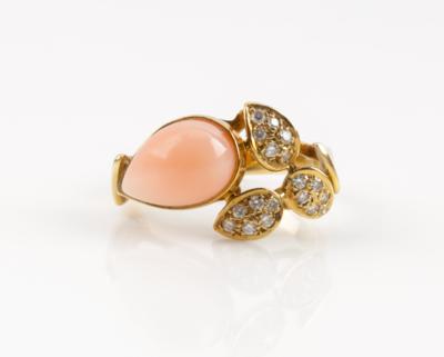 Brillant Korallen Ring - Jewellery & watches