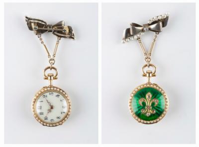 Dekorative Taschenuhr mit Broschierung um 1900 - Schmuck & Uhren