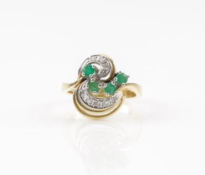 Diamant Smaragd Ring - Schmuck & Uhren